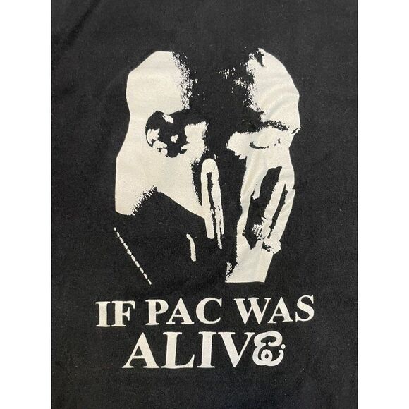 2pac Tupac Shakur If Pac Was Alive Graphic T-shirt Men XXL Black Rap Music - Picture 2 of 5